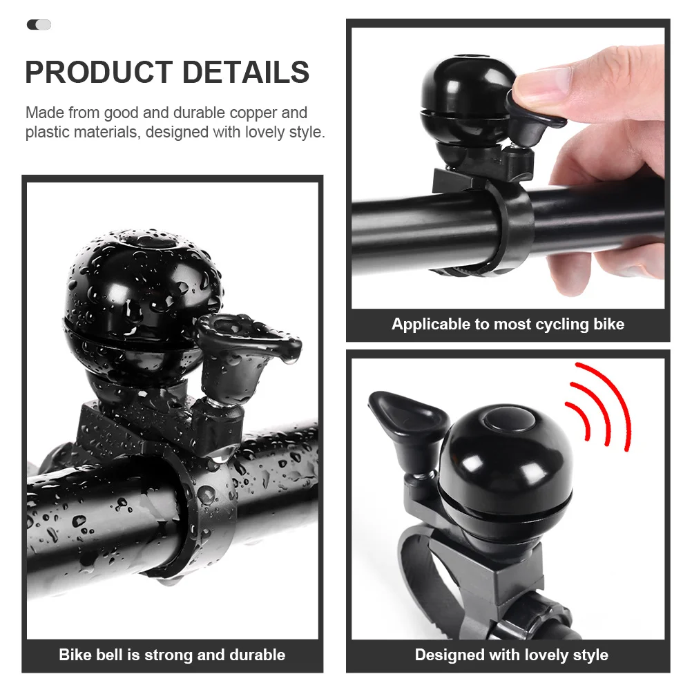 Bike Bell Loud Clear Ring Adjustable Handlebar Bicycle Bell for Scooter Accessories Durable Copper Plastic