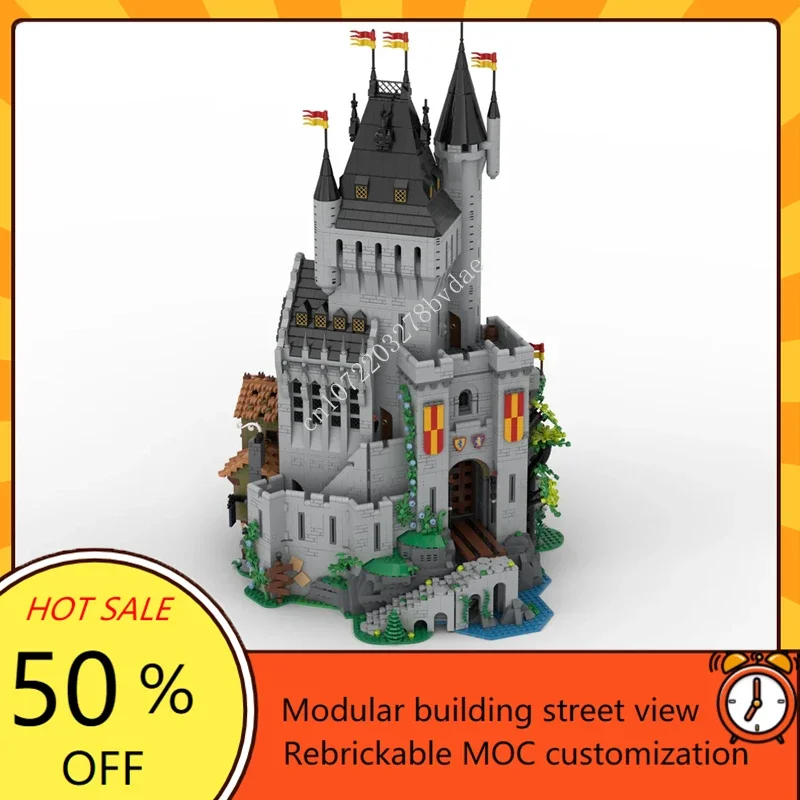 9630PCS The Lion Knights\' High Tower MOC Modular Street View Model Building Blocks Technology Bricks Assembly Toy Birthday Gifts