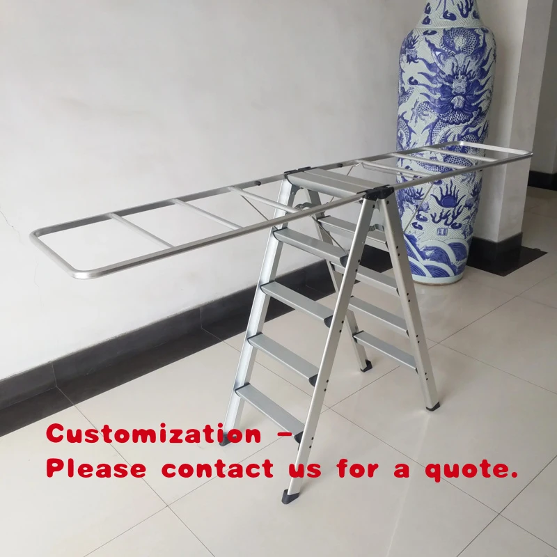 custom.Modern Design Foldable Aluminum Alloy Ladder Easy-to-Fold Rolling Construction Lifting Platforms Kitchen Warehouse To