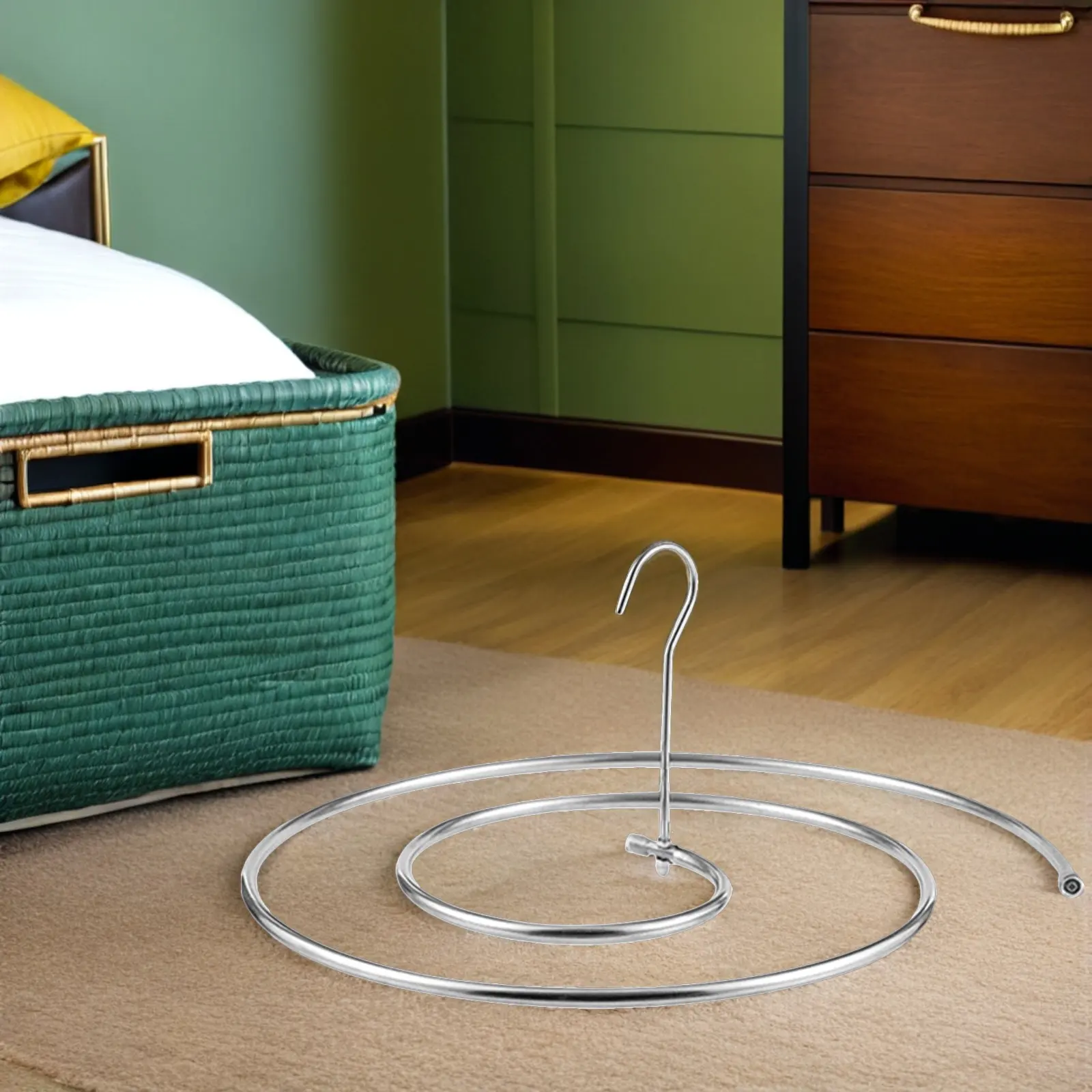

3Pcs Spiral Clothes Drying Rack Stainless Steel Rotating Indoor Laundry Hanger Bed Sheet Blanket Quilt Holder Space Saving