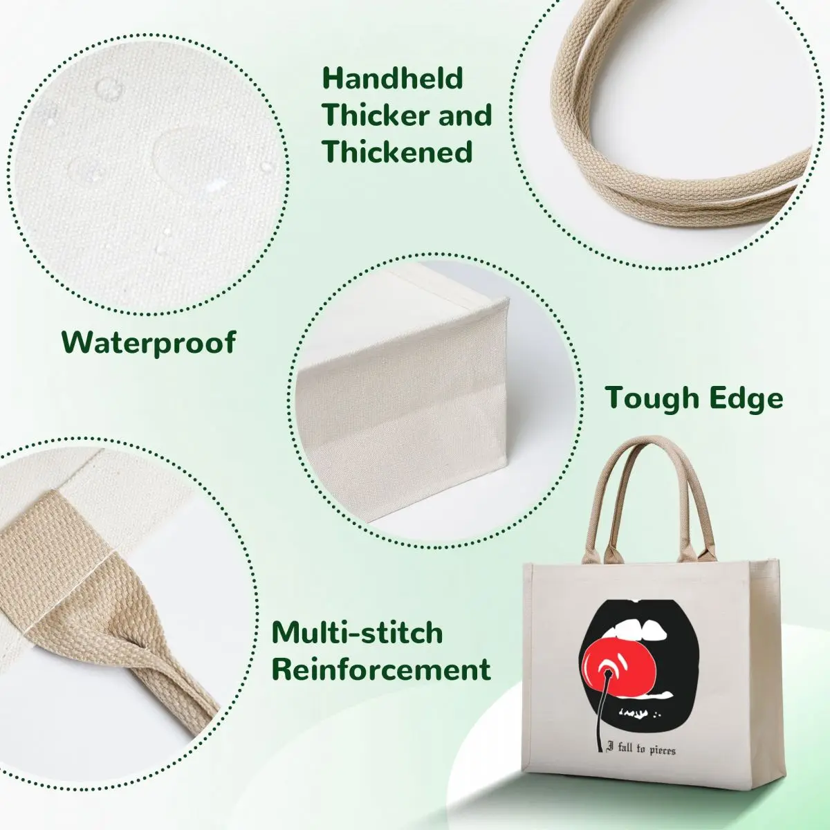 Cherry Tote Bag Canvas stote bag Women's handbag Eco bag woman shopping