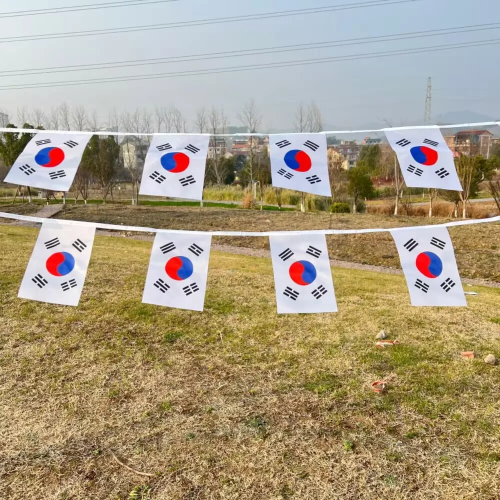 20pcs/set14x21cm Korea Bunting Flags Pennant Korea String Banner Buntings Festival Party Holiday Home Decoration