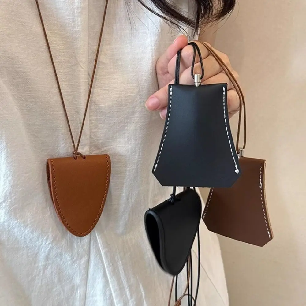 Leather Eyeglasses Storage Bag Pendant Storage Hanging Rope Multifunction Sunglasses Clip Durable Simple Hanging Neck Pouch