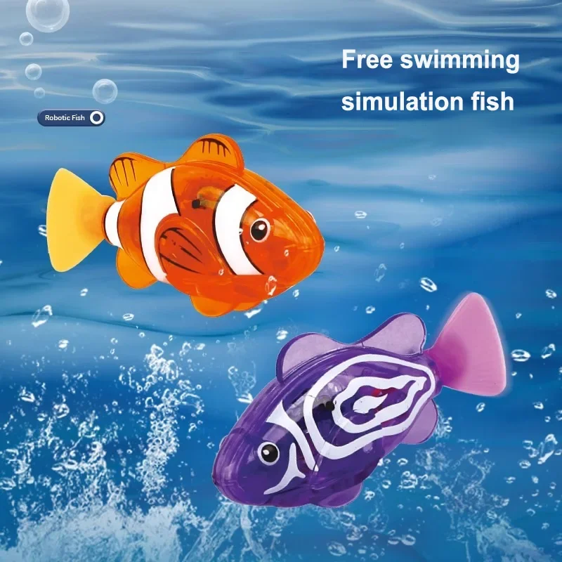 4PCS Luminous Swimming Induction Electric Fish Baby Bath Toys Water Pet Fish Swing  Simulation Clown  Children'sGifts