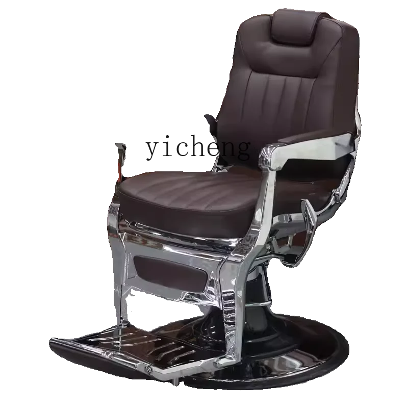 

TQH high-end hair salon chair simple retro barber shop European men's chair hair salon special hair cutting reclining chair