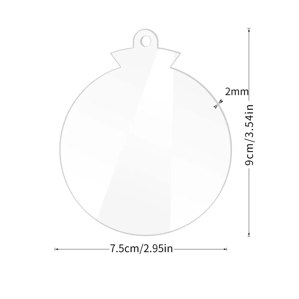 Acrylic Christmas Ornament Blanks with Hole, 3 Inch Flat Clear Ornaments for Crafts, Round Acrylic Keychain Blanks, Vinyl