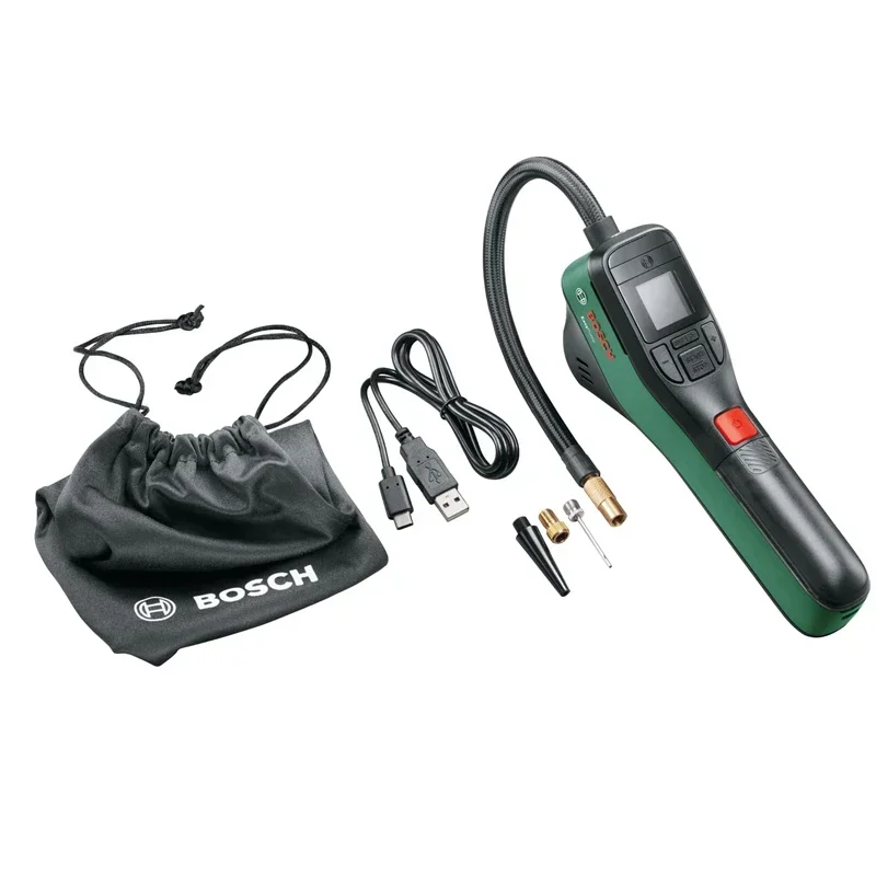 BOSCH EasyPump Cordless Portable Tyre Inflator, Mini Air Pump Compressor for Bike Car Tire Camping Outdoor Use