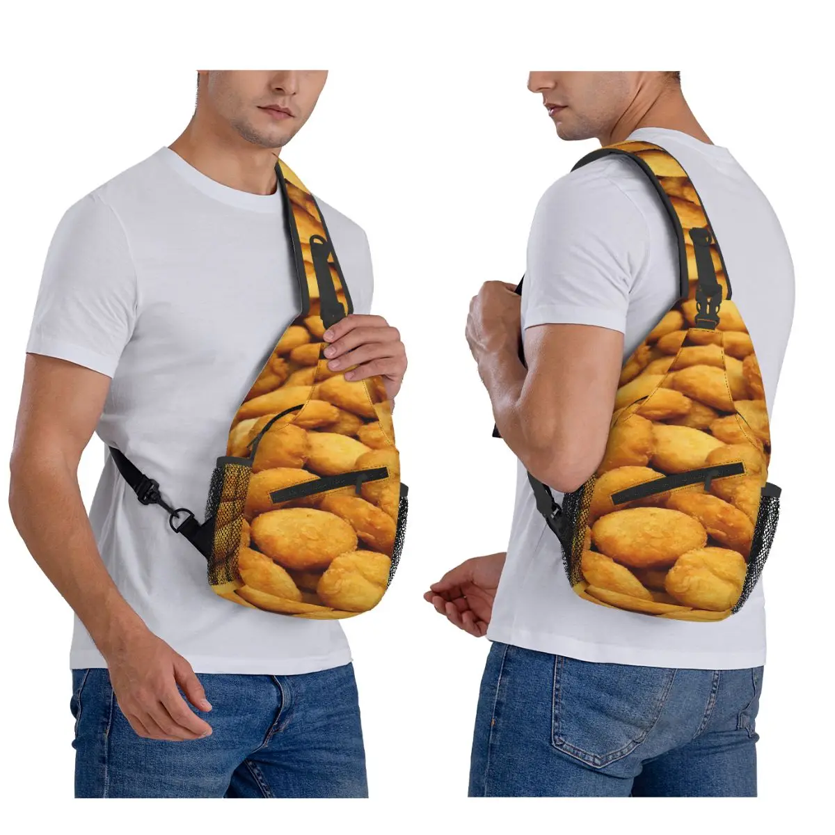 This Is My Human Costume I'm Really A Chicken Nugget Chest Bag Men Sling Crossbody Backpack Chest Bag Daypack Shoulder Bag