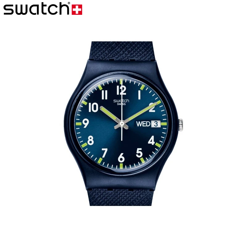 Swatch SO28N702 Gentleman Blue 2.0 Large Dial Quartz Men's Watch Women's Watch Calendar Window Commuter Watch