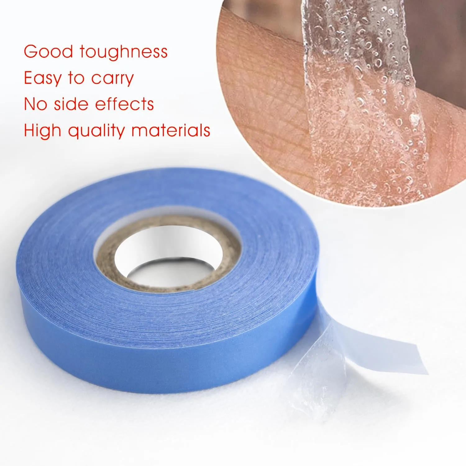 

All with box 0.8/1.0/1.27/2cm Width 3/12 /36yards Blue Tape Double side tape front lace tape hair tape wig tape