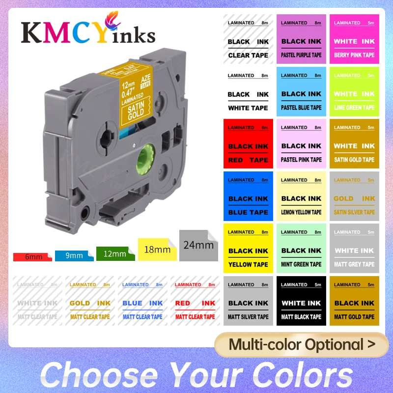 KMCYinks-cinta adhesiva laminada 231, Compatible con máquina de etiquetas Brother pth110, pth200, 12mm, 9mm, tz221, tz231, tz131, 631