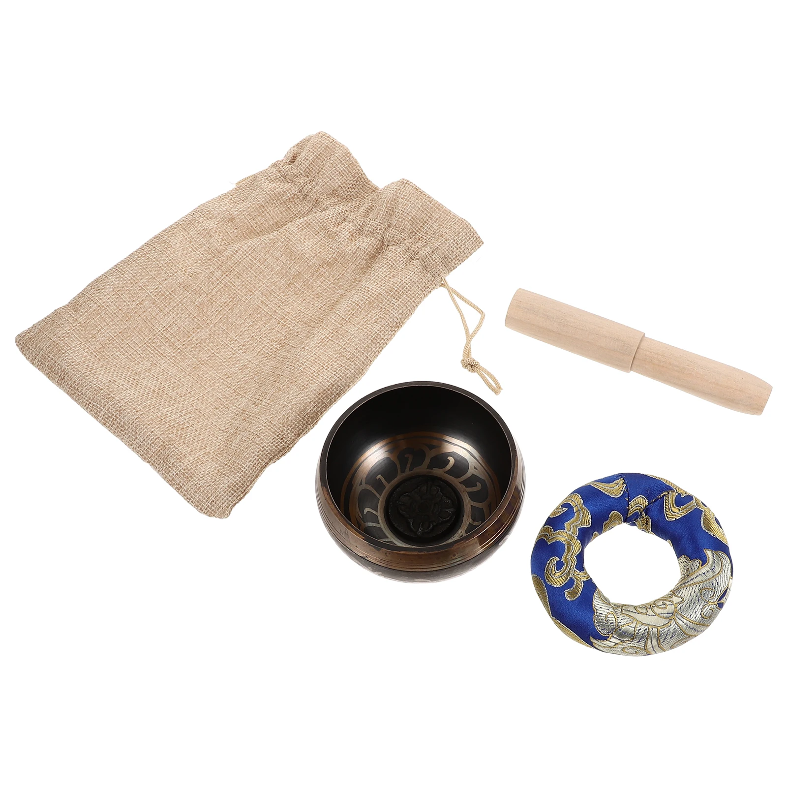 

Copper Singing 8cm H made Buddha Sound Bowl for Yoga Meditation Decorative Sound Bowl Set Cross Hammer Stick Pad Bag
