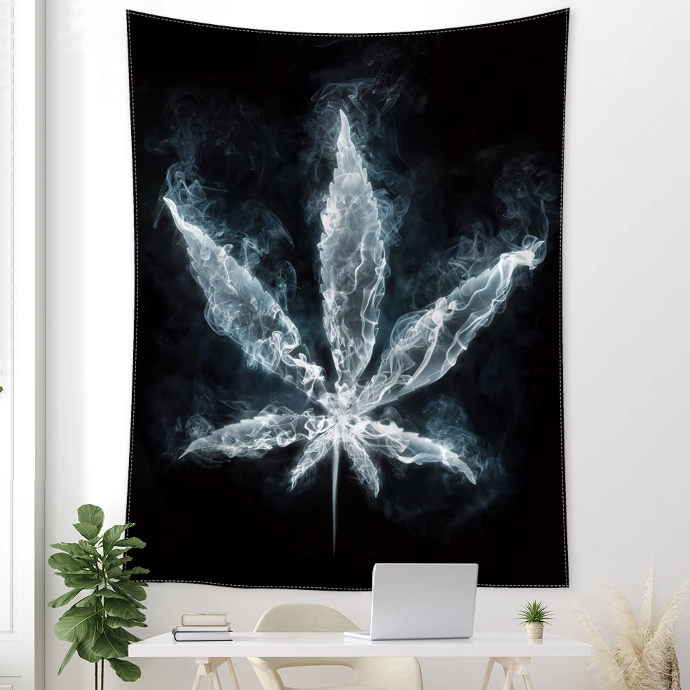 Ice maple leaf printed tapestry, simple style, suitable for wall decoration in bedrooms, study rooms, and living rooms