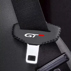 2pcs PU 가죽 자동차 좌석 벨트 버클 클립 커버 보호대 푸조 GT GTLINE GTI 508 5008 3008 208 2008 308 용 안티 스크래치 케이스