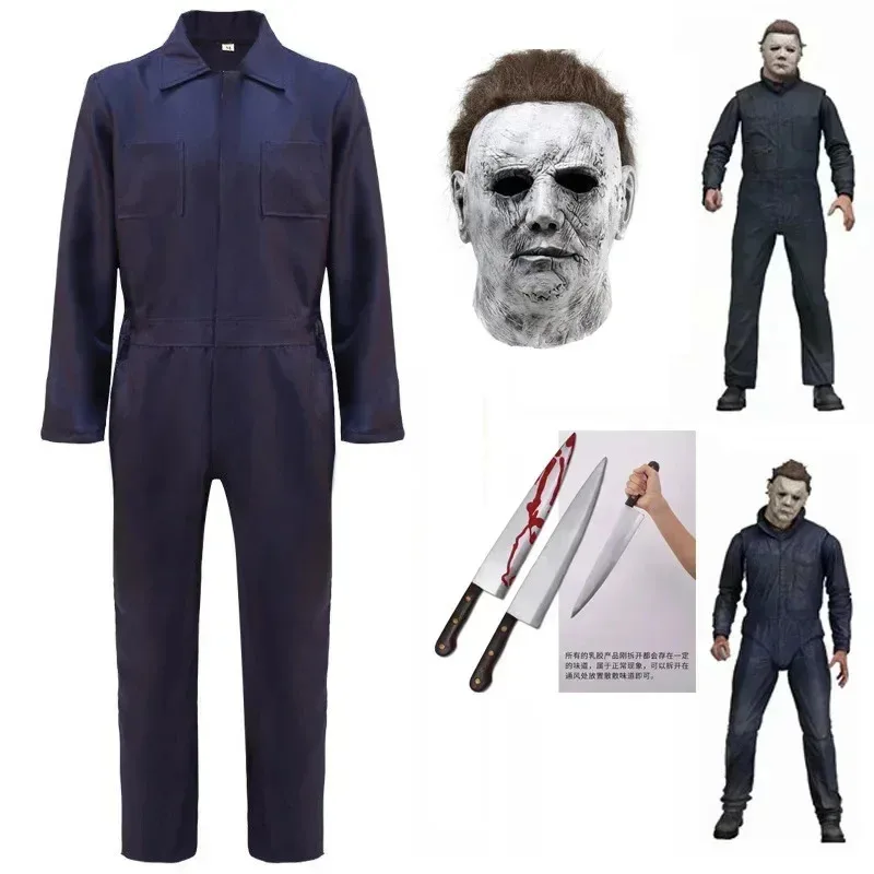 

Michael Cos Myers Cosplay Costume Coat Pants Mask Outfits Fantasia Men Boys Halloween Carnival Party Disguise Clothes