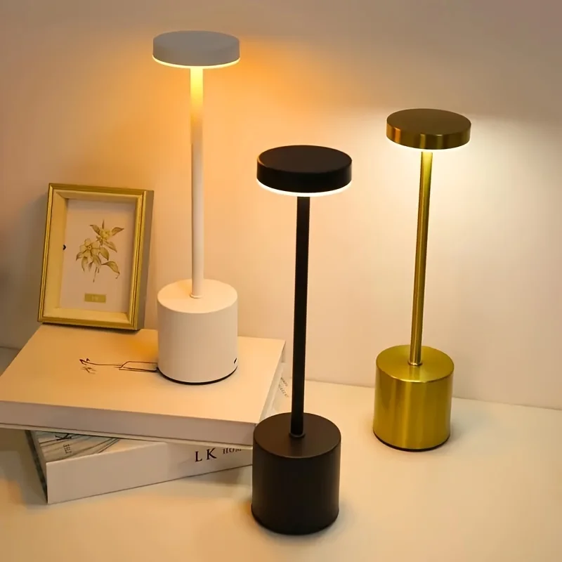 

Modern Touch LED Table Lamp USB Rechargeable Portable - 3 Color Modes for Bar Decoration Rechargeable Wireless Table Lamp