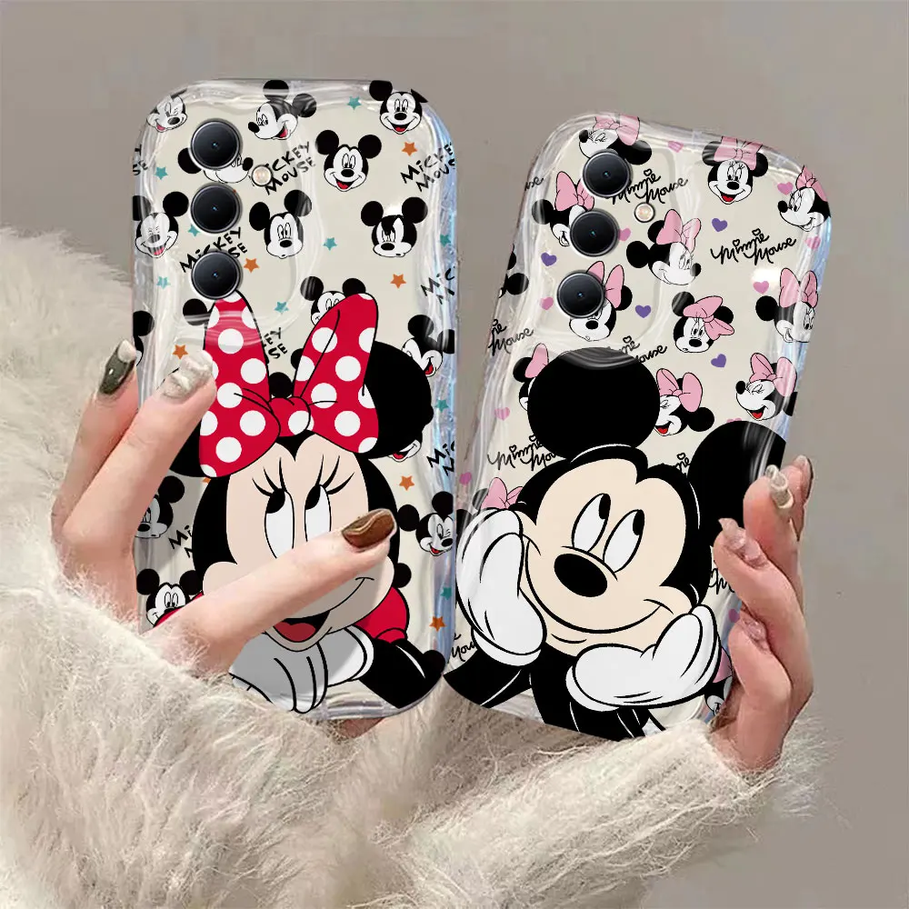 Disney Mickey Minnie 3D Wave Case For Samsung A73 A72 A71 A55 A54 A53 A35 A34 A33 A25 A24 A23 A15 A14 A13 A05 A04 4G 5G Cover