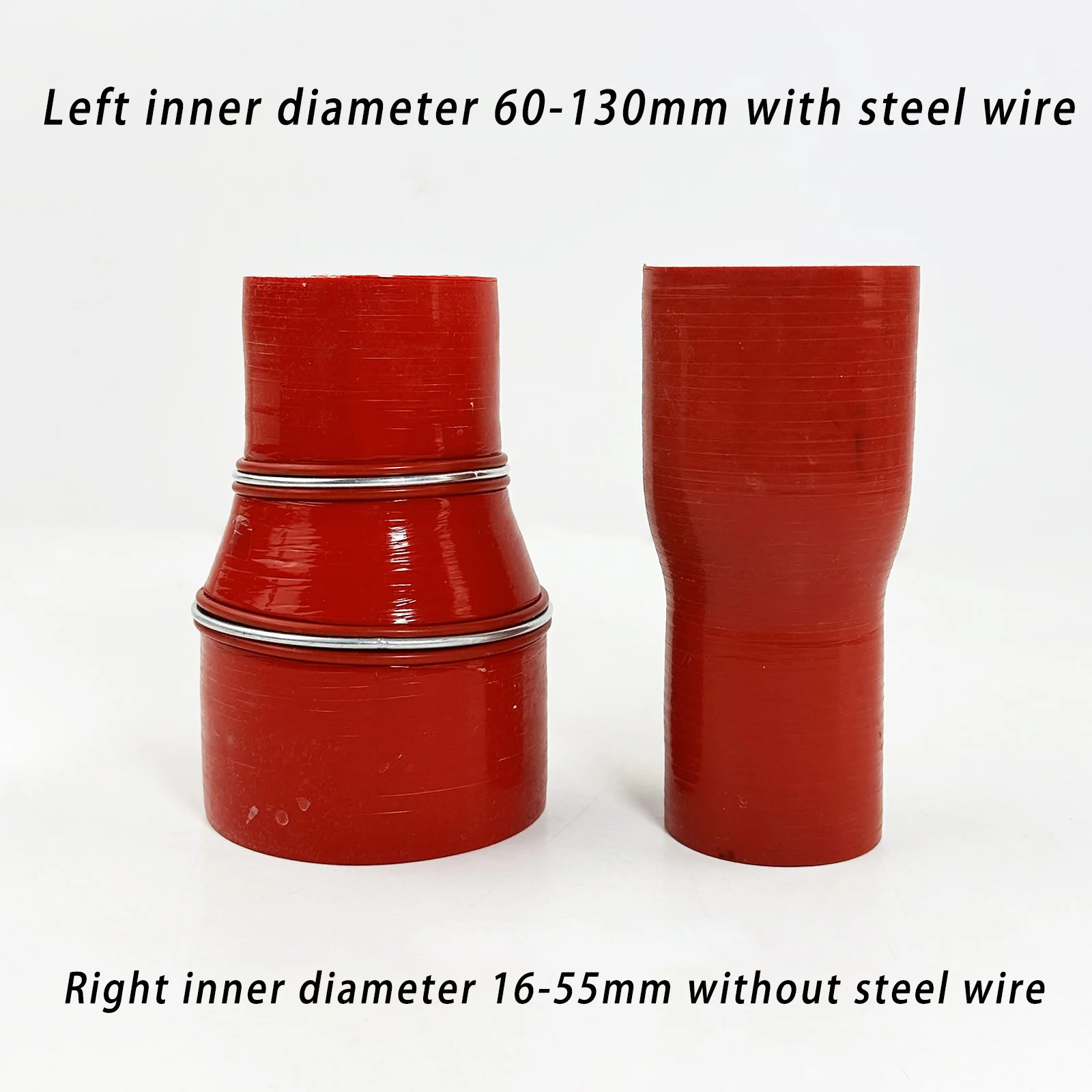 Red 0-degree variable diameter silicone hose straight tube turbocharger ID16-130mm coolant hose suitable for automotive engines