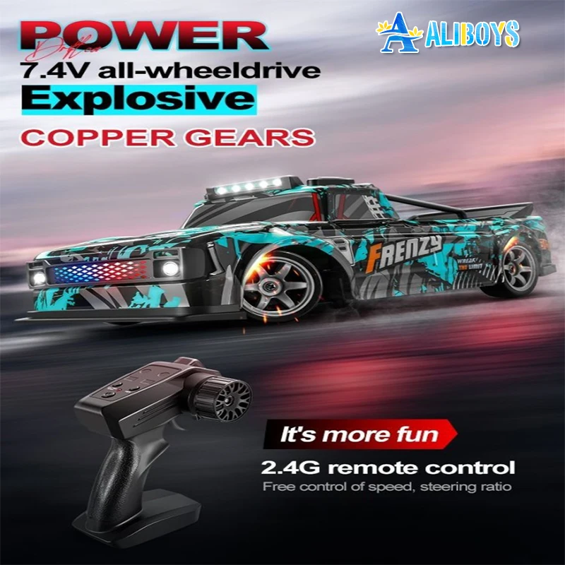 

1/16 RC Four-Wheel Drive Drift Car Remote Control Electric Racing Vehicle Model with Light High Speed Competitive Game Kid Toy