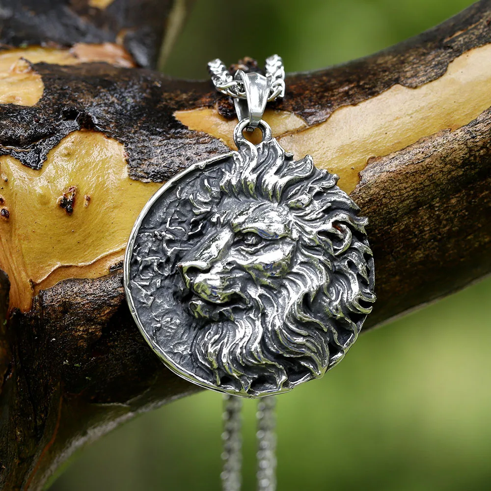 2022 New Design Stainless Steel Viking lion head Pendant For Men Women Drop shipping Gift for teen  free shipping