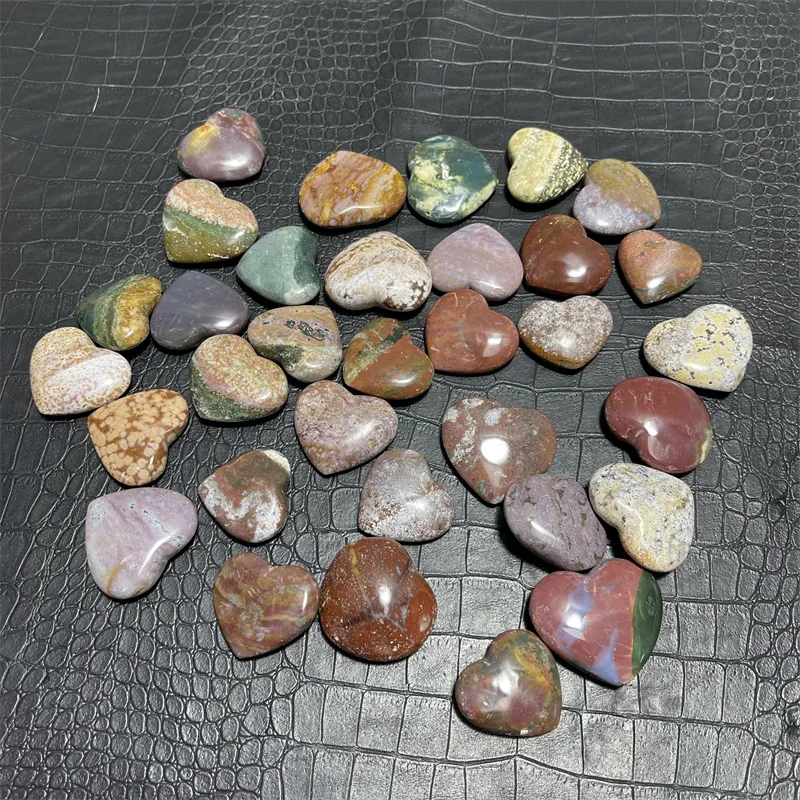 Natural Stone pretty Ocean Jasper Sea Gem Meditation Energy Heart Sorcerer Exorcism Cures Crystal Home Feng Shui Decoration