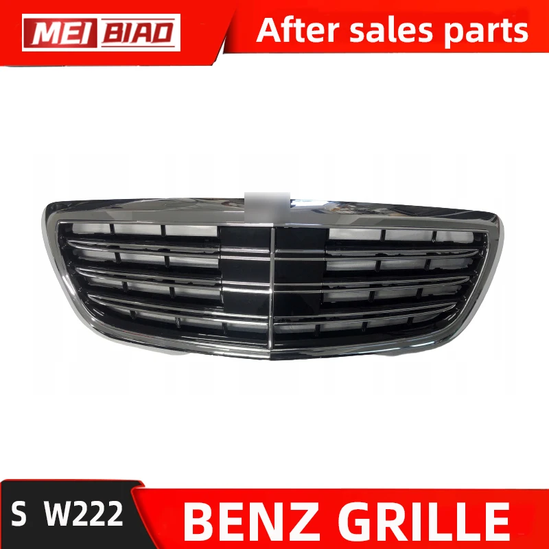 FOR MERCEDES S-CLASS W222  2014-2020 GRILLE ASSEMBLY WITH CAMERA HOLE WITHOUT NIGHT VISION A 2228802500 Aftermarket Replace part