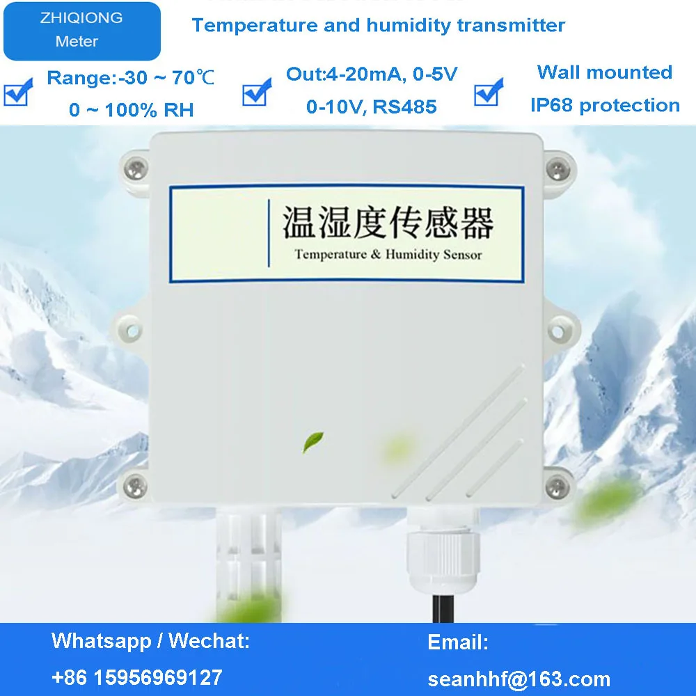 Imagem -02 - Industrial Sensor de Temperatura e Umidade Transmissor Chuva Analógica Alta Precisão em Co2 co Rs485 05v 010v 420ma