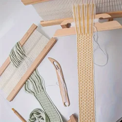Premium Beech Wood Inkle Weaving Shuttle Kit with Beveled Design Comfort Grip Handle Complete Crafting Set for Beginners Experts