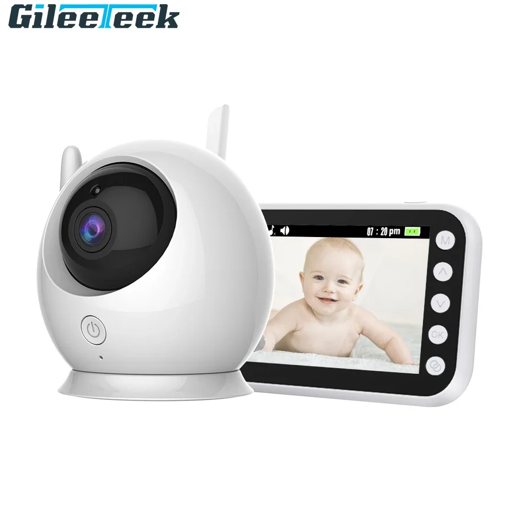 

ABM100 4.3 Inch Wireless Video Color Baby Monitor 360-Degree Monitor 2 Way Audio Reminder Temperature Monitor Motion Tracking