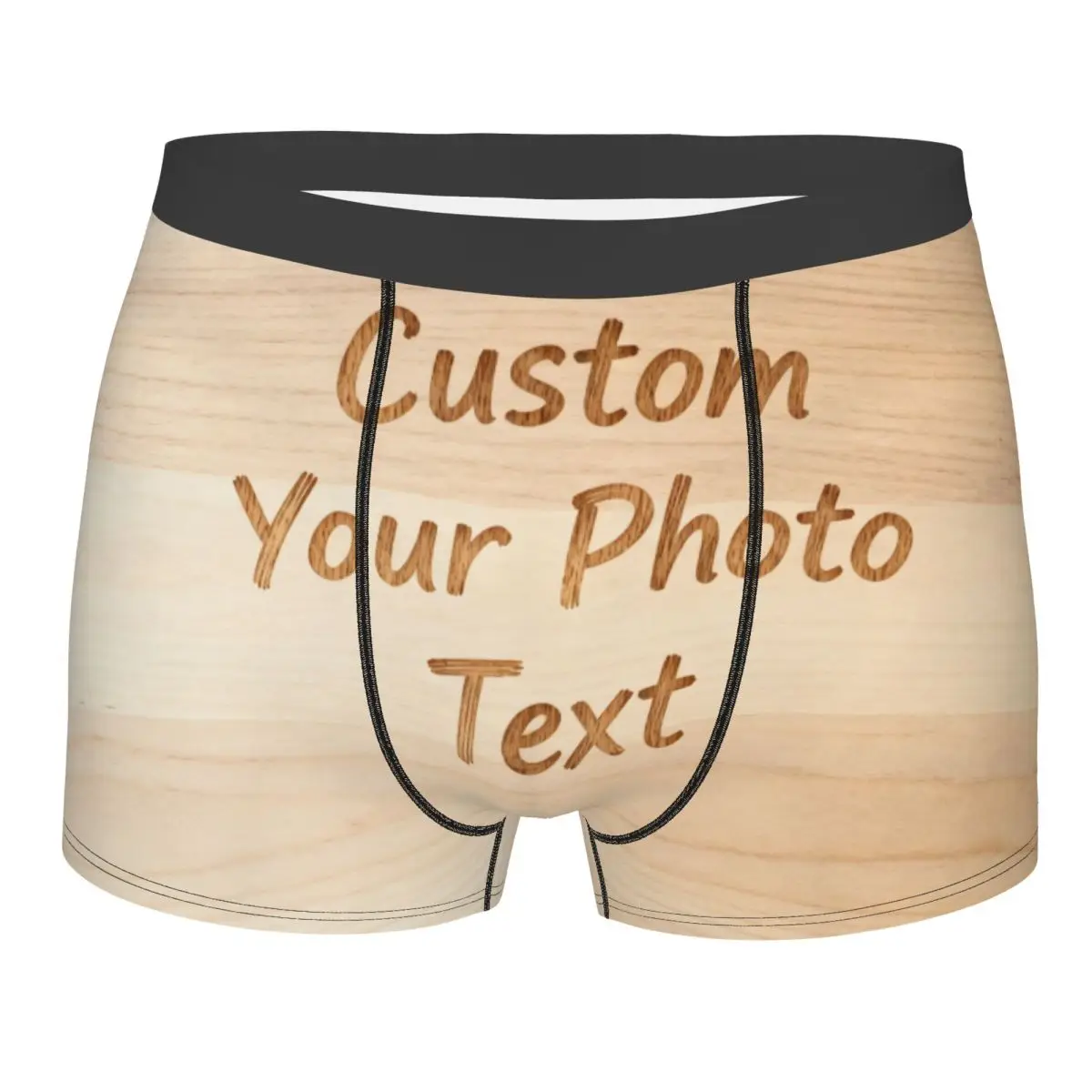 Custom Custom Your Photo Logo Text Underwear Men Stretch Boxer Briefs Shorts Panties Soft Underpants For Homme