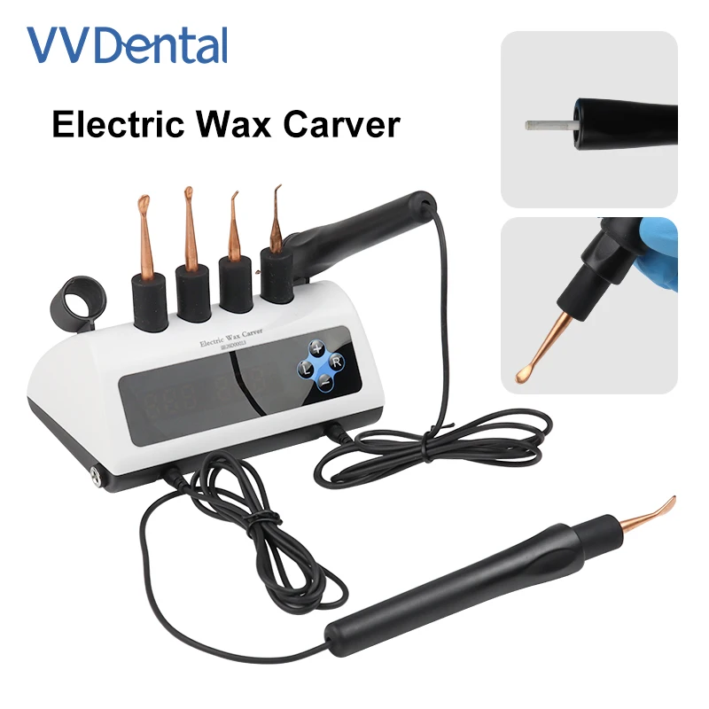 VV Dental Lab Electric Wax Carving Pen for Dental Lab Wax Modeling Double Pen With 6 Wax Tips Electric Waxer Engraving Machine