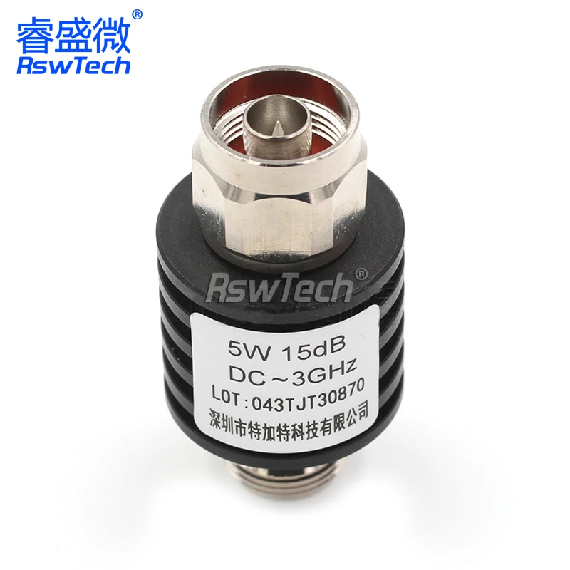 N-JK 5W RF Coaxial Male and Female Attenuator Frequency Fixed Connector 1DB to 40DB