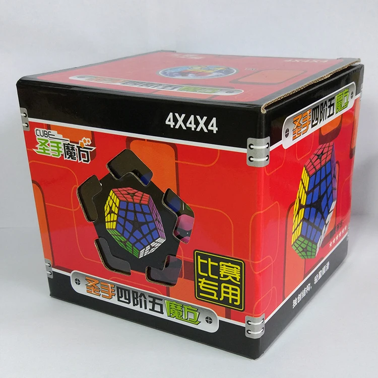 SengSo 4x4 Black Megaminx Magic Cube Speed Cube Stickerless Puzzle Cubo Magico Educational Gift Toy