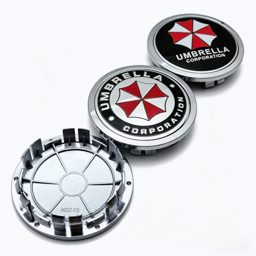 4pcs/Set 75mm ( Clips 65mm ) Umbrella Logo Emblem Badge Car Wheel Center Caps Wheel Hubcap Rim Hub Dust Cover Car Accessories view 3