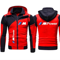 Men's cycling BMW hooded sweatshirt, motorcycle jacket, racing team high-quality sportswear, zipper pullover, BMW jacket