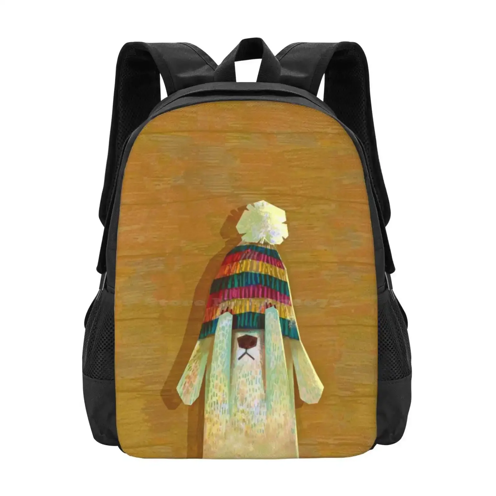 

Cold Doggo Hot Sale Backpack Fashion Bags Doggo Cute Animal Cold Winter Holiday Hat Colourful Christmas Illustrator Pencil