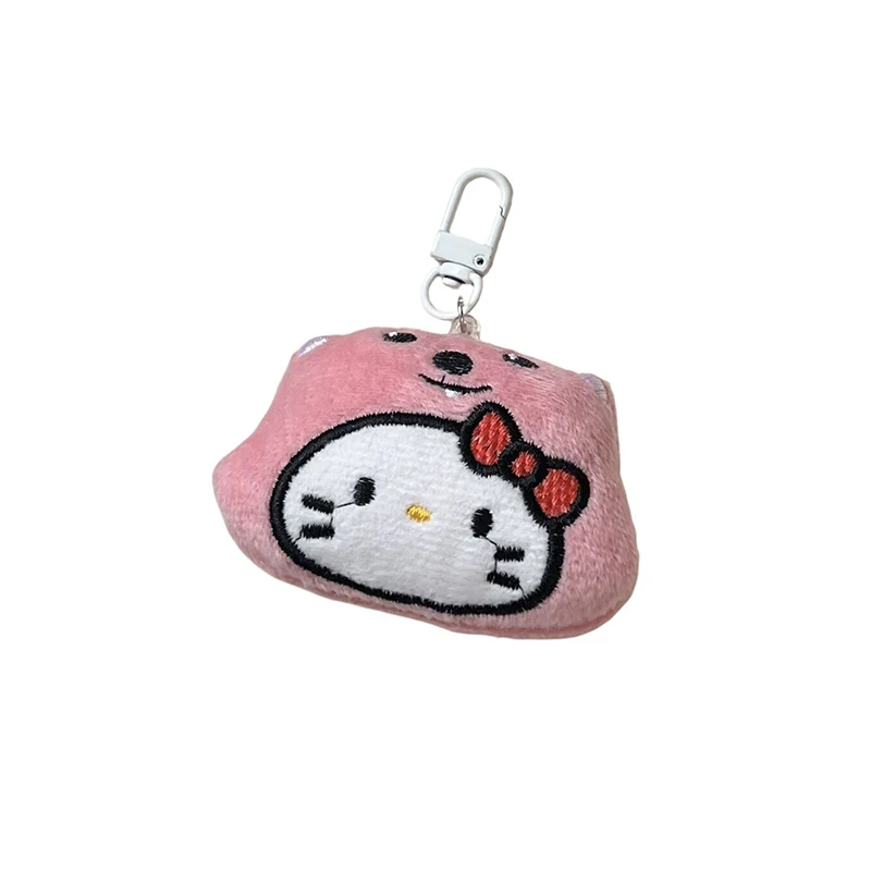 Sanrio Hello Kitty Plush Doll Keychain Pendant Cartoon Kt Cat Stuffed Plushies Key Ring Bag Accessories Girls Gift Kids Toys