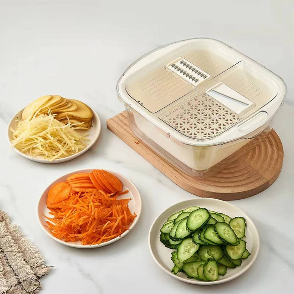 

Kitchen Utensil Sink Drain Basin Washing Fruit Basket Vegetable Basket Carrot Chopper Potato Manual Shredder Kitchen Accessories