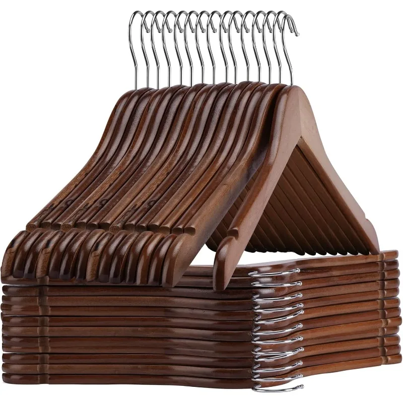 Wooden Shirt Hangers Pack of 30 Wooden Hangers Sturdy Wood Hangers Ideal for Laundry & Everyday Use