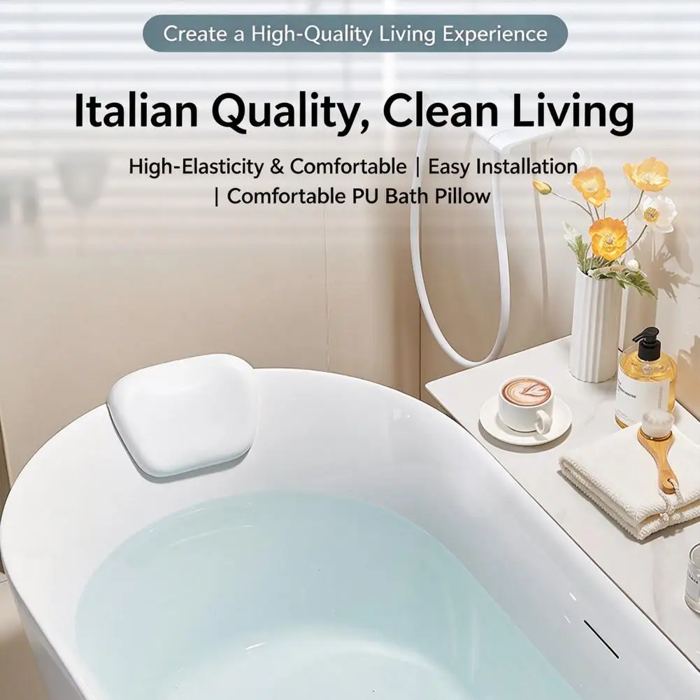 Non-slip Bathtub Headrest Ergonomic Bath Pillow for Tub Non-slip Waterproof Headrest Cushion Neck Head Support for Home Spa