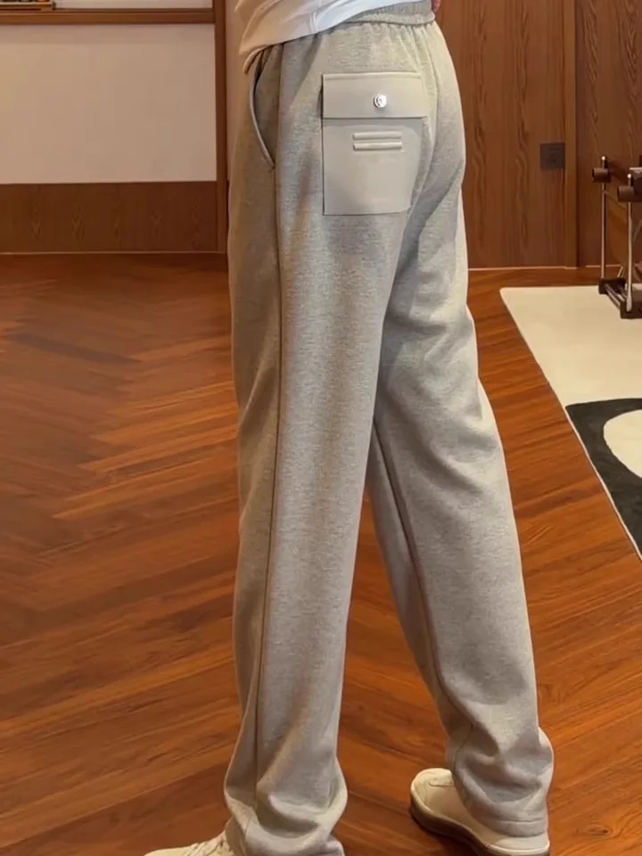 

New Men's Casual Pants Spring Autumn High Quali Cool Busin Personali Faionable Straight Leg mid Waist Belt Loop