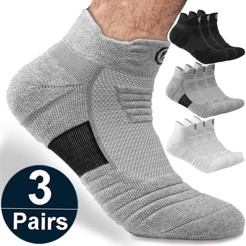 Anti-slip Football Socks Men Women Cotton Sock Short Long Tube Soccer Basketball Sport Socks Breathable Deodorous Socks 3Pairs