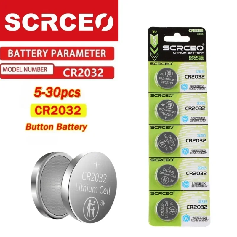 

5-30PCS CR2032 CR 2032 Button Battery 3V Lithium Battery For Watch Toy Calculator Car Remote Control Button Coin Cell
