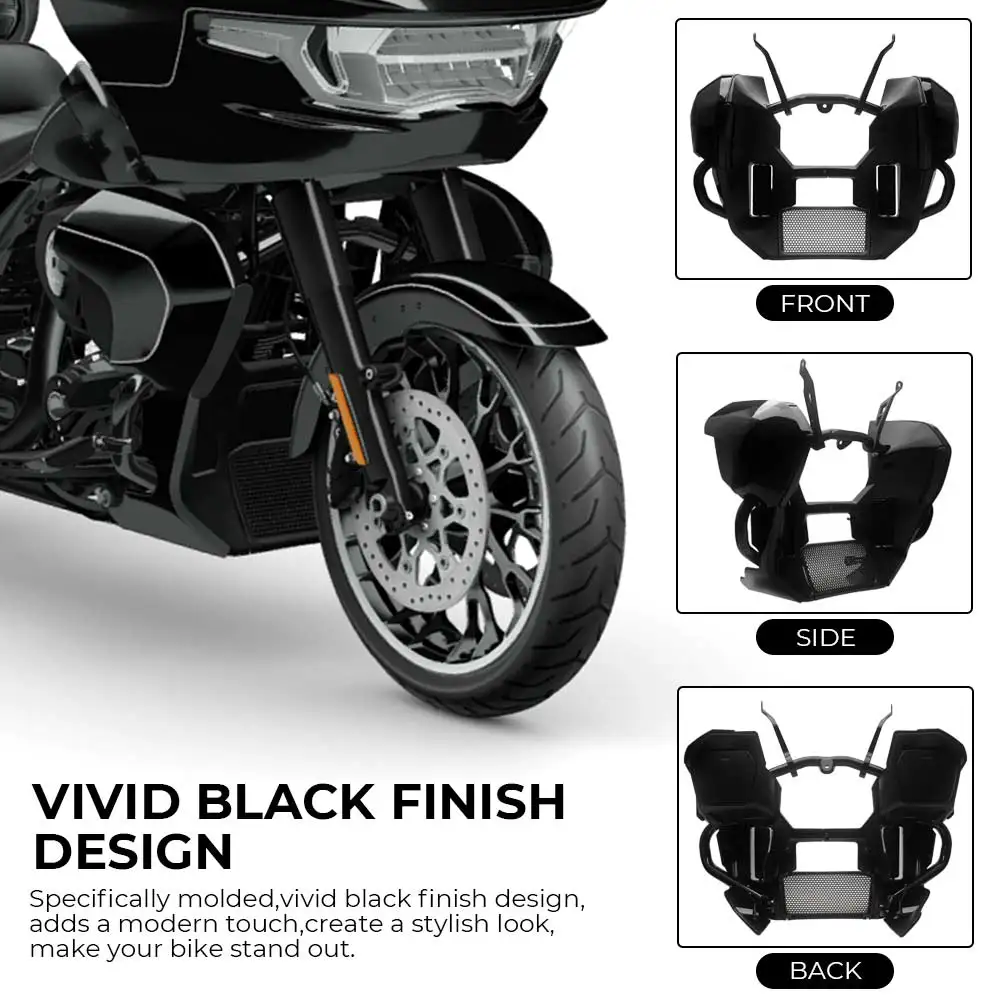 Motorcycle Front Fairing Lowers/Engine Guard+1 Pair Fairing Supports Kit ABS Iron Fit For Harley Street Glide Limited FLHXL 2026