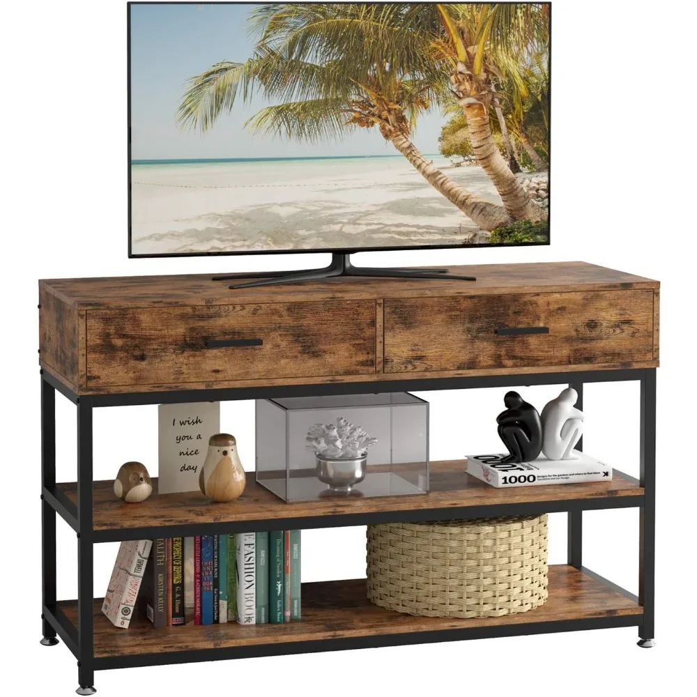 

IRONCK TV Stand for 55 Inch TV with Drawers, Entertainment Center TV Stand Console Table for Living Room, 47 Inches Wood