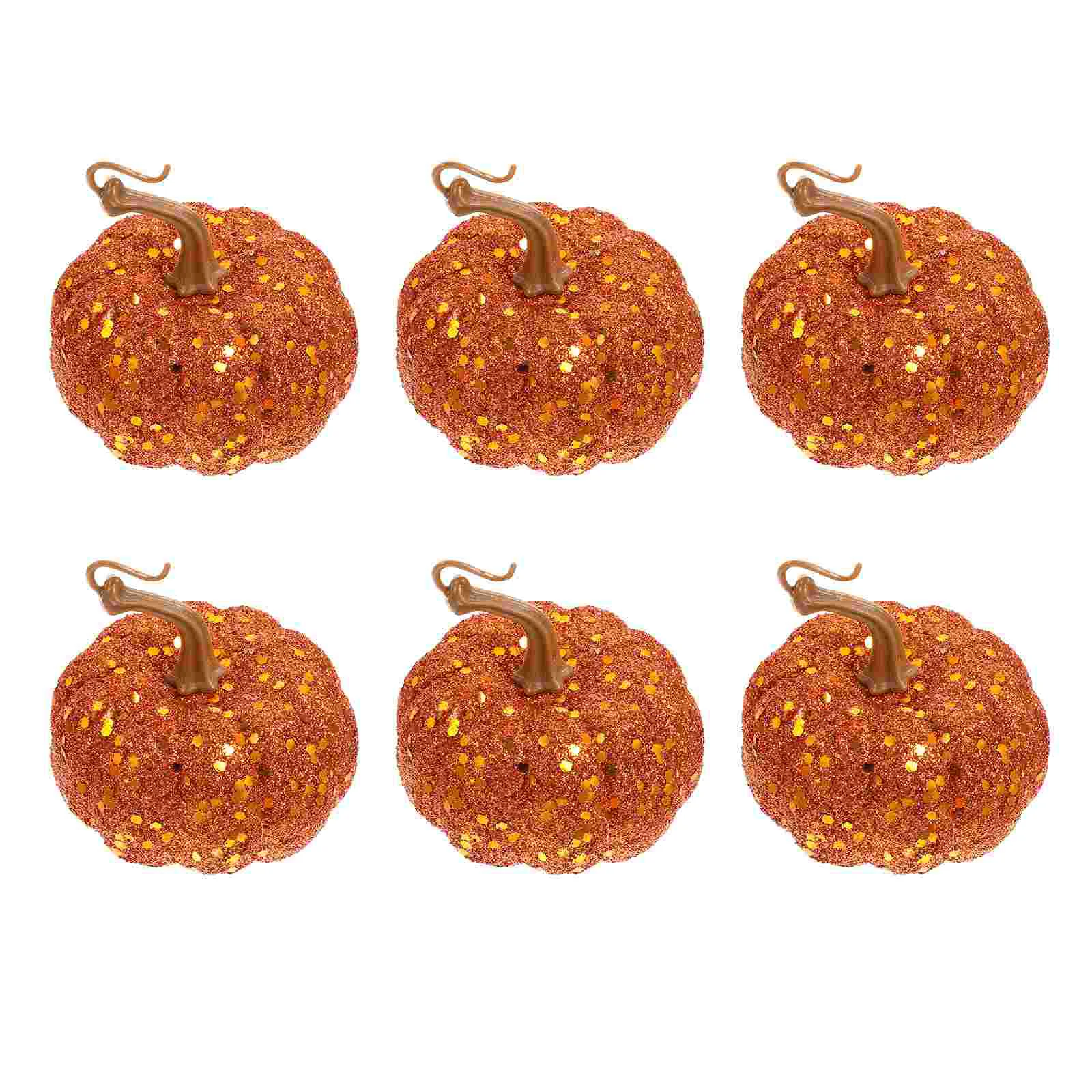 6 Pcs Simulation Foam Pumpkin Pumpkins Hanging Foams Crafts Decorations Handmade Ornaments Sequined Pendant Party Table Fall