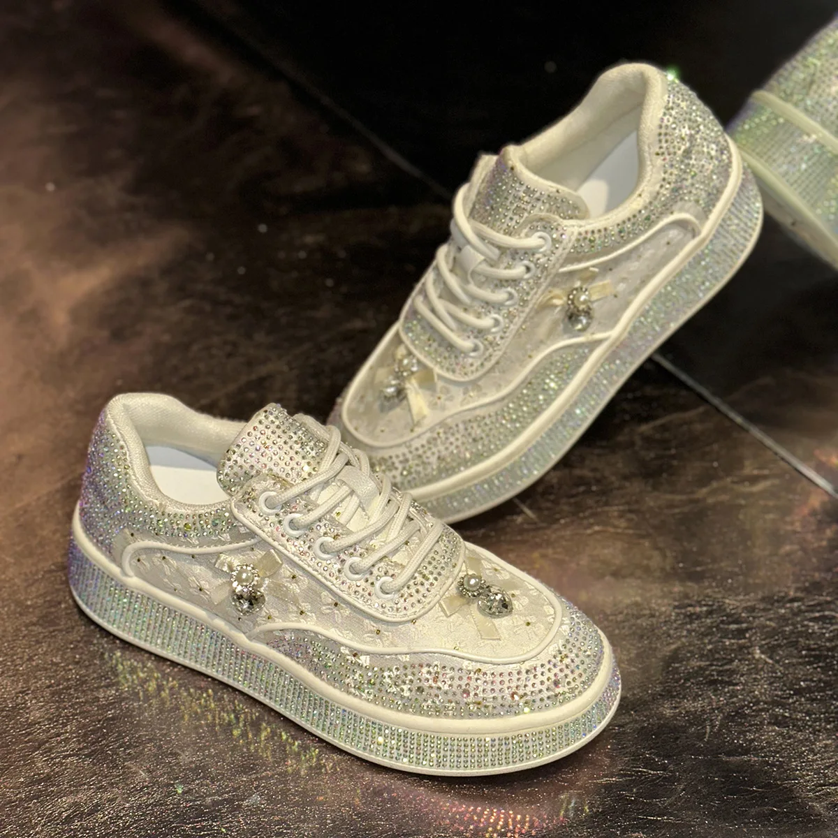 Brand Women Luxury Sneakers Fashion Comfort Women Shoes Plus Size Rhinestones Women Designer Causal Shoes Platform Sport Shoes view 6