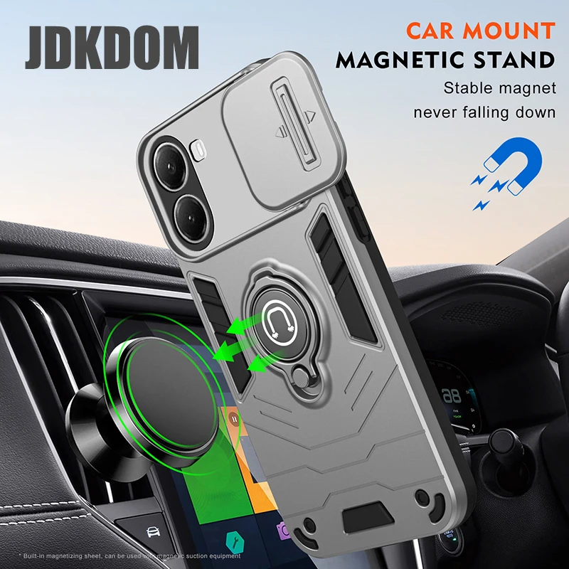 JDKDOM للصدمات الشريحة دفع نافذة قوس جراب هاتف ل Xiaomi Poco X7 X6 M6 Pro غطاء مغناطيسي ل Xiaomi Poco C71 C65 #3