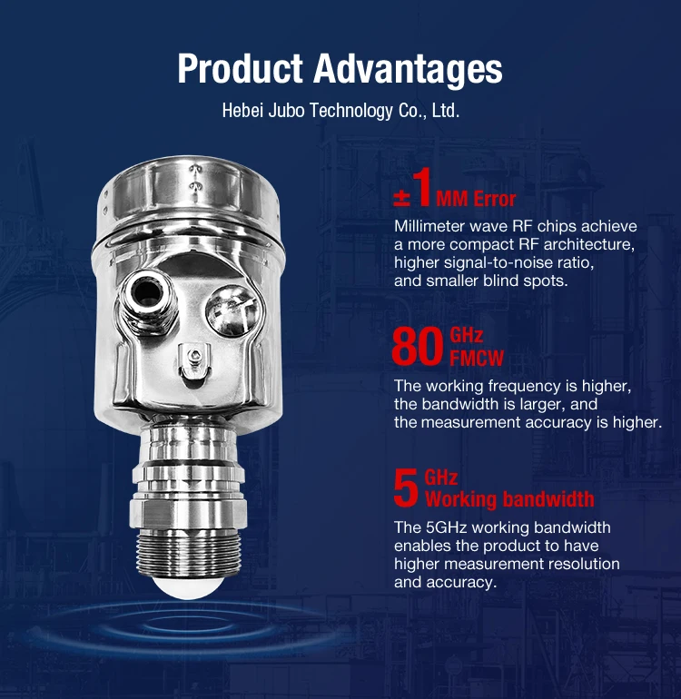 Aice Tech 80GHZ  Level Transmitter for  Level Measurement in Sewage