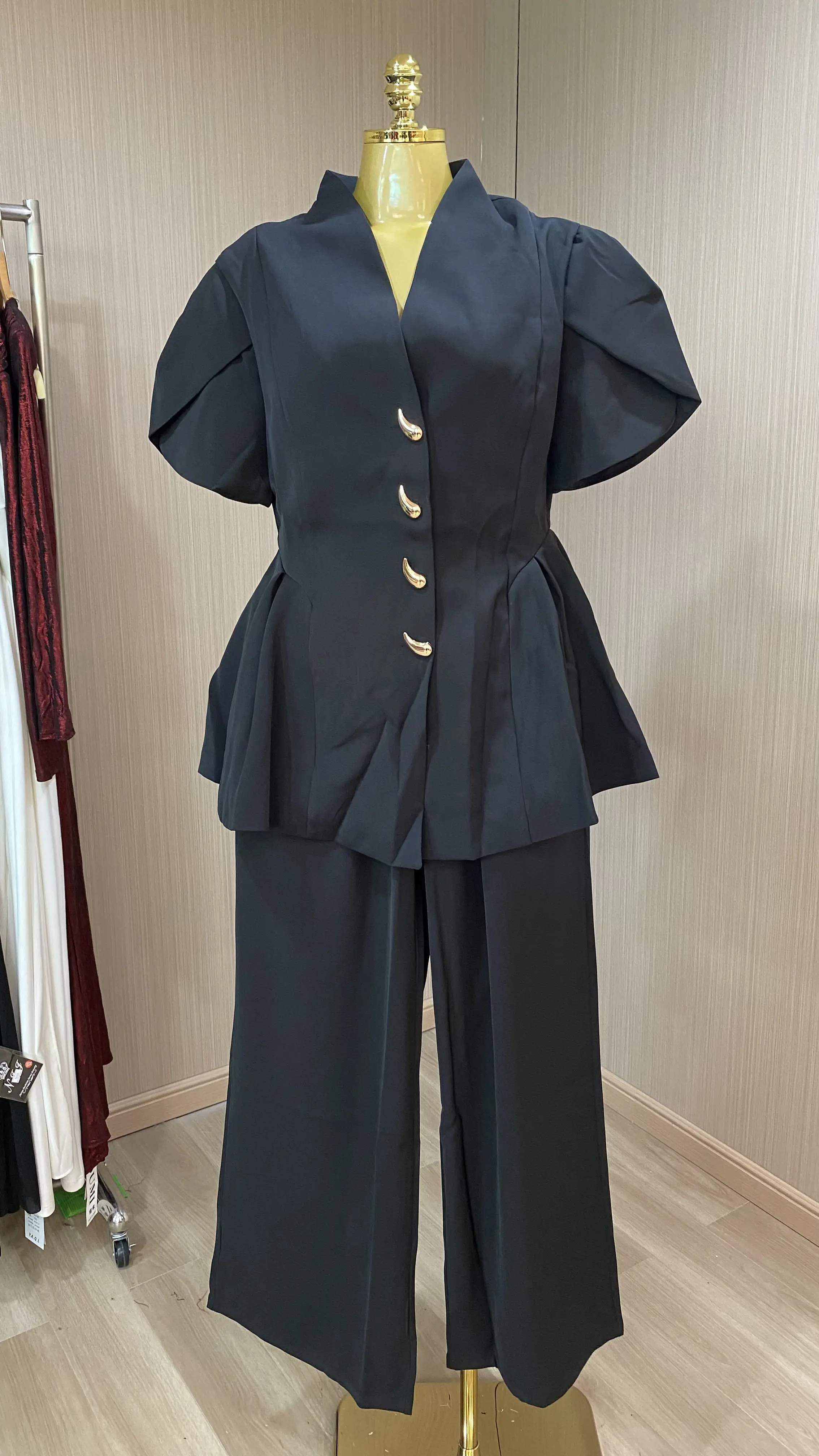 

2026 High-Quality Fashionable African Loose-Fitting Pants Set, Plus Size Two-Piece Women's Clothing-GZXX791